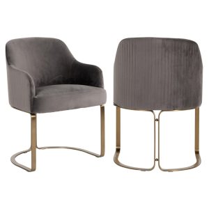 Chaise de salle à manger Hadley stone velvet