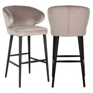 Tabouret de bar Indigo khaki velvet
