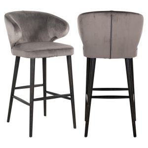 Tabouret de bar Indigo stone velvet