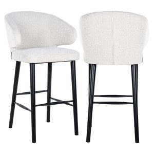 Tabouret de bar Indigo white bouclé