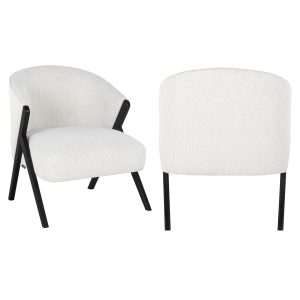 Fauteuil lounge Mia white bouclé