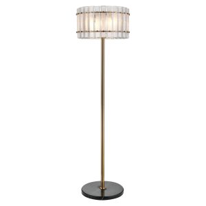 Lampe sur pied Feline brass antique