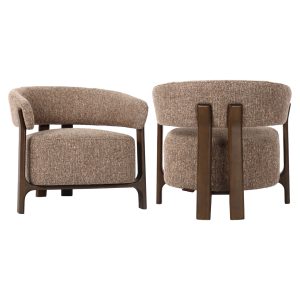 Fauteuil lounge Dalara brown tweed