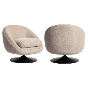Fauteuil lounge Nodo natural chunky swivel