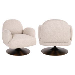 Fauteuil lounge Kagney biscotti swivel