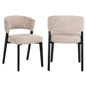 Chaise de salle à manger Zeno beige leopard