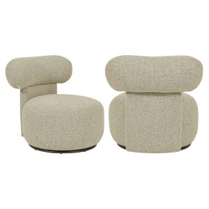 Fauteuil lounge Kaya cayenne brown swivel