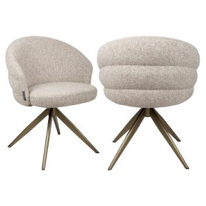 Chaise de salle à manger Zendaya cayenne brown swivel fire retardant
