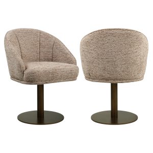 Chaise de salle à manger Beverly mocca linear swivel