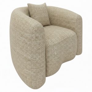 Fauteuil lounge Luxandra sand tweed fire retardant