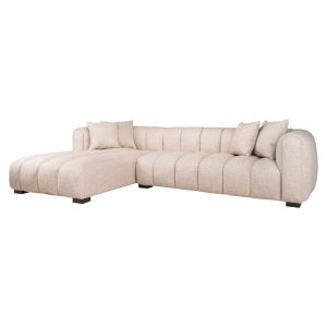 Canapé Novaro cream tweed lounge left fire retardant