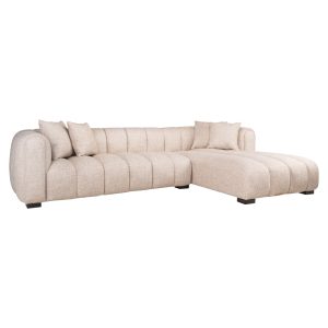 Canapé Novaro cream tweed lounge right fire retardant