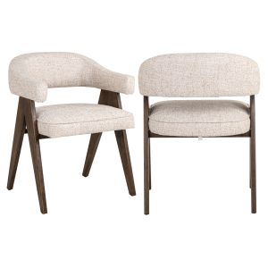 Chaise de salle à manger Mori cream tweed fire retardant