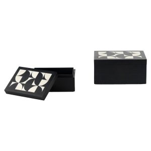 Boîte de rangement Rae black/white (Set of 2)
