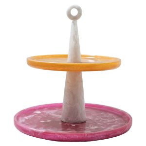 Plateau à gâteau Posy pink/orange