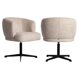 Chaise de salle à manger Dinan cream tweed fire retardant – swivel