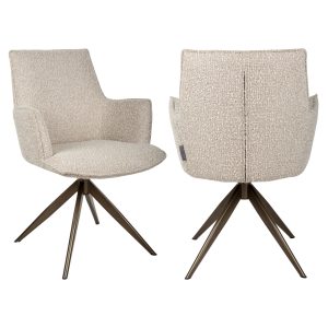 Chaise de salle à manger Dakota natural chunky swivel with arm
