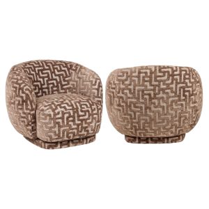 Fauteuil lounge Negreslo brown labyrinth swivel