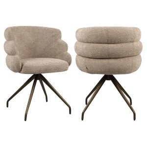 Chaise de salle à manger Kayla mocca boldweave swivel