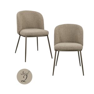 Chaise de salle à manger Elvi mocca chunky fire retardant (Set of 2)