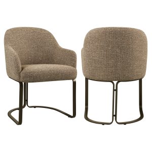Chaise de salle à manger Hadley brown tweed fire retardant