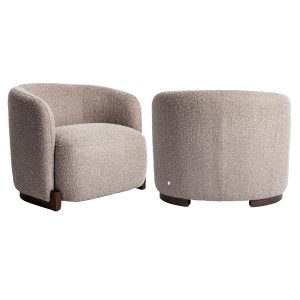 Fauteuil lounge Hannah mocca chunky fire retardant