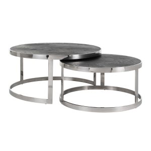 Table basse Blackbone Silver black rustic (Set of 2)