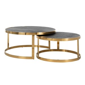 Table basse Blackbone Gold black rustic (Set of 2)