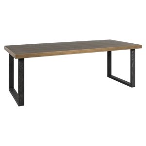 Table à manger Bloomville brass shagreen incl. glass top 200
