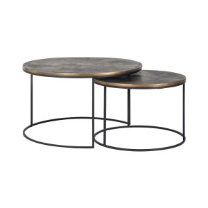 Table basse Tulum brushed gold (Set of 2)