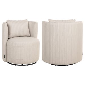 Chaise de salle à manger extérieure Marlin beige swivel