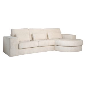 Canapé Felix white chenille 2,5-seater + lounge round right