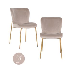 Chaise de salle à manger Odessa khaki velvet fire retardant (Set of 2)