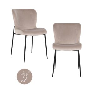 Chaise de salle à manger Darby khaki velvet fire retardant (Set of 2)