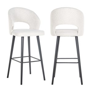 Tabouret de bar Savoy white bouclé