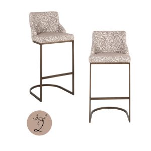 Tabouret de bar Bolton natural geo (Set of 2)