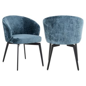Chaise de salle à manger Amphara blue chenille fire retardant