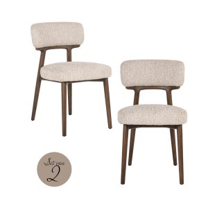Chaise de salle à manger Basker natural linear (Set of 2)
