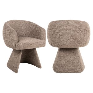 Chaise de salle à manger Quiriro mocca linear swivel