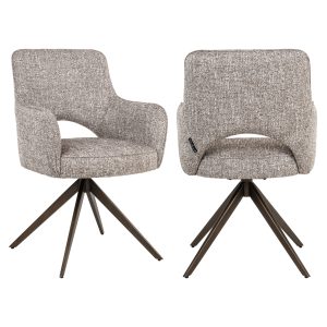 Chaise de salle à manger Ginerva earth tweed swivel