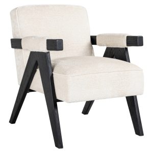 Fauteuil lounge Cooper white chenille