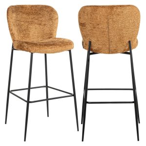 Tabouret de bar Darby cognac fusion