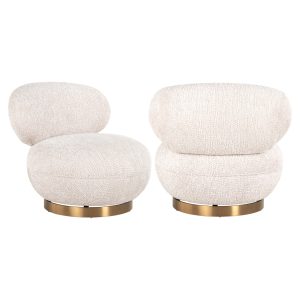 Fauteuil lounge Jace lovely cream swivel