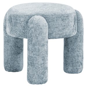 Pouf & repose-pieds Holly light blue chenille