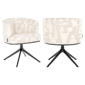 Chaise de salle à manger Cheyenne beige graffic swivel