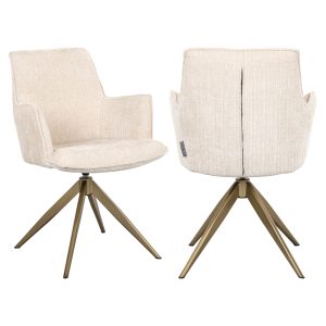 Chaise de salle à manger Dakota niagara beige swivel with arm