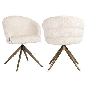 Chaise de salle à manger Zendaya niagara beige swivel