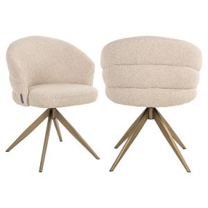 Chaise de salle à manger Zendaya biscotti swivel fire retardant