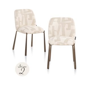 Chaise de salle à manger Lana beige graffic (Set of 2)