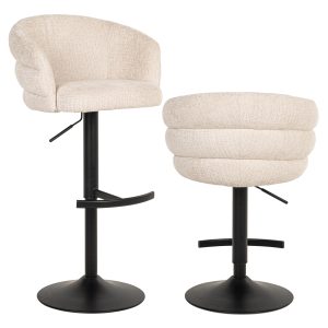 Tabouret de bar Nikki niagara beige swivel fire retardant